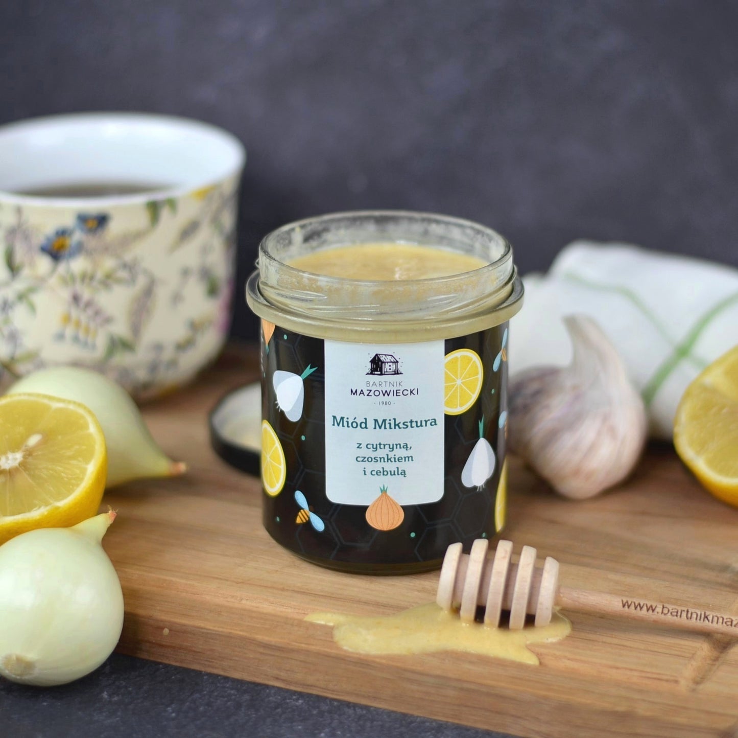 Miód Mikstura z cytryną, czosnkiem i cebulą