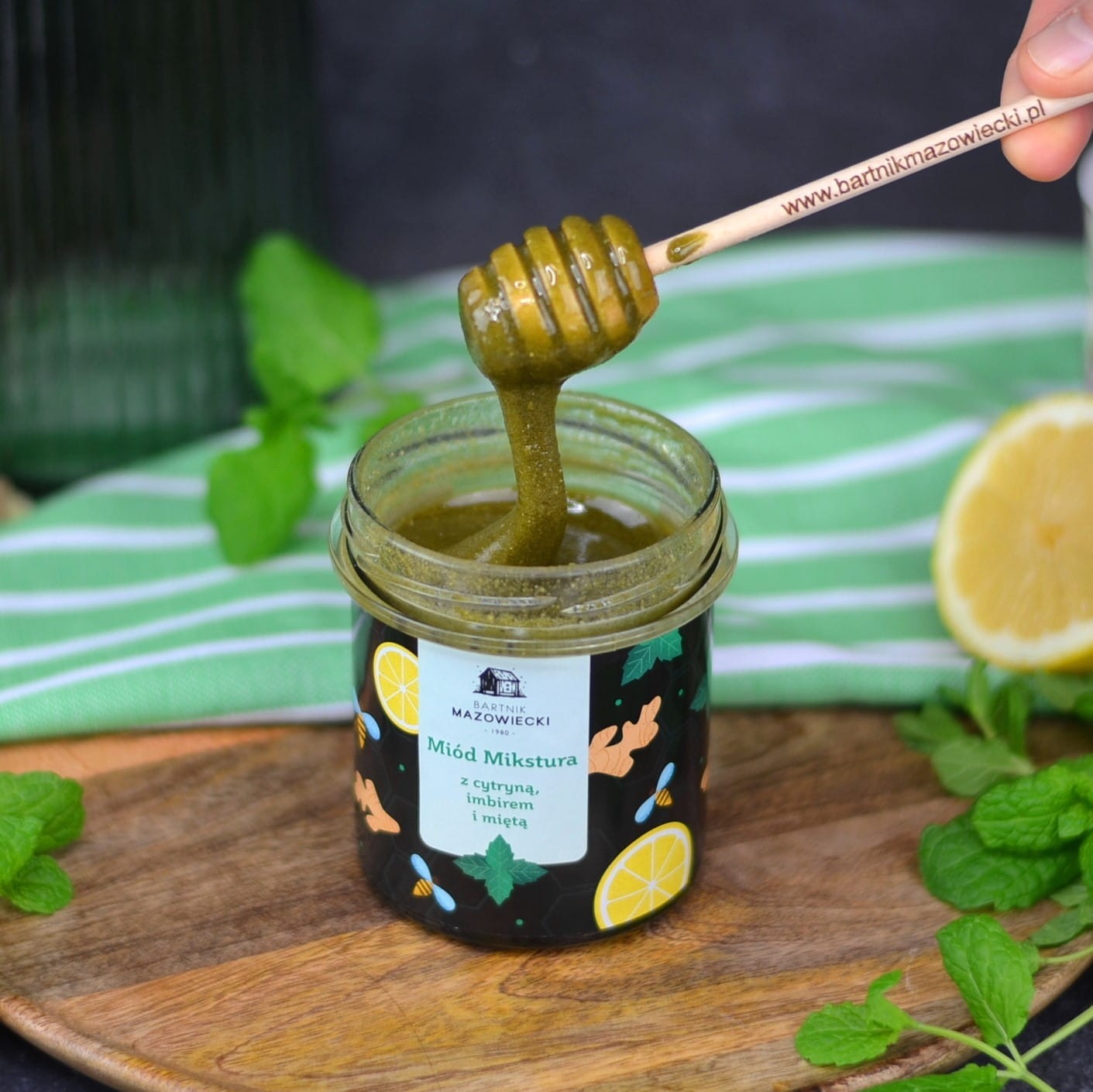 Miód Mikstura z cytryną, imbirem i miętą